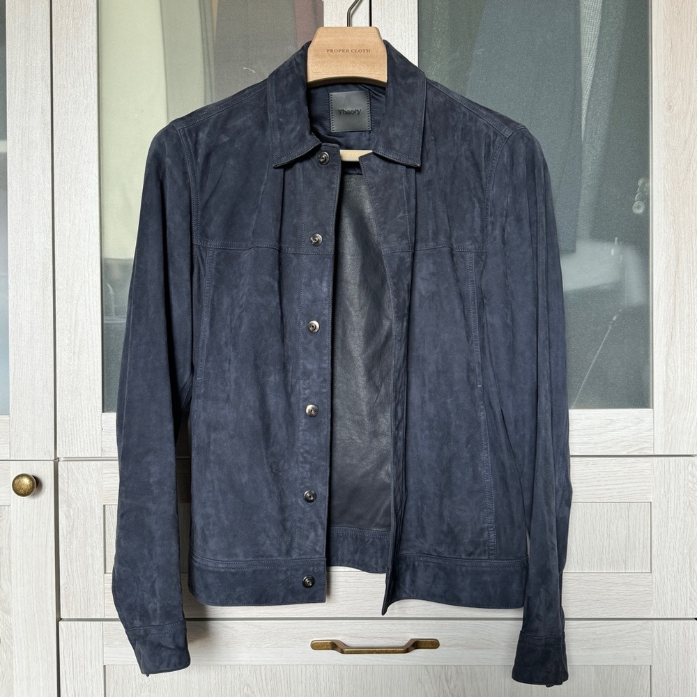 Theory Midnight Blue Suede Jacket